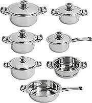Stainless Steel Cookware Set Uniform Heat Conduction Pots Pans Stockpot Steam Grid Cooking Kit for Household