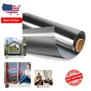 One-Way Privacy Window Film - Silver-Black Reflective Heat Control, 41.3x6.5ft