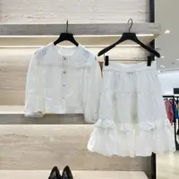 在飛比找ETMall東森購物網優惠-HEIDD 2023春夏白色襯衫蕾絲
