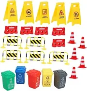 UPKOCH 25pcs Traffic Model Toys Boys and Girls Play Set Barricade Road Signs for Pretend Play