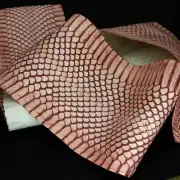 Stonewashed Real Snake Leather Skin Hide Leather Snakeskin Craft Supply Red