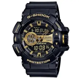 CASIO G-SHOCK 時尚黑金雙顯腕錶 GA-400GB-1A9