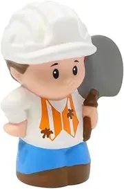 Fisher-Price Replacement Part for Collectible Little People Construction Site Road Crew Playset DFN79 - Replacement Construction Worker Figure with Shovel and Hardhat