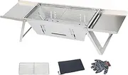 Folding Charcoal Grill - Portable BBQ Stove, Second Design With Stainless Steel Body | Easy Grill Maintenance Camping For Outdoor Travel, Backpacking, And Small Household Barbecue Use