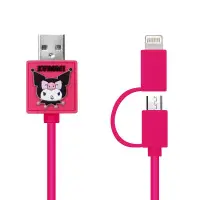 在飛比找誠品線上優惠-CAMINO庫洛米二合ㄧ雙頭傳輸線Micro USB+Lig