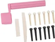 UPKOCH 1 Set Folk Guitar Accessory Kit with String Winder Bridge Pins Saddle Nut Durable Portable Guitar Parts for Easy Repairs Random Color