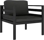 Single Sofa with Cushions Aluminium Anthracite