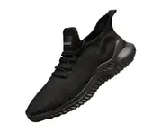 Men Sport Running Shoes Mesh Breathable Trail Runners Fashion Sneakers - Black