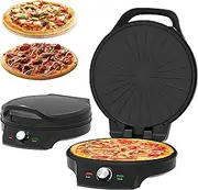 Countertop Pizza Oven, 2000W Portable Pizza Oven with 32cm Large Diameter, Led Lamp, Anti-Sticking Design, Dual Heating Elements, Pizza Cooker for Making Pizzas, Arabic Bread, Quesadillas