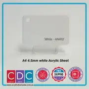 A4 White 4 Pack 4.5mm Acrylic Perspex Sheet