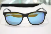 Ray Ban RB4330CH Chromance Matte Black w/Blue Mirror Sunglasses