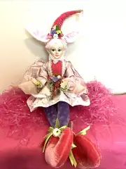 Cynthia Rowley Easter Elf Shelf Sitter Doll Pink/Purple 24" NWT