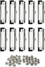 10 Pieces Document Board Clips Metal Clipboard Clips Heavy Duty Stationery Plate Holder with Rubber Feet Clipboard Clamps for Class School