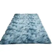 Catzon Soft Shaggy Area Rugs for Bedroom Non-slip Backing Tie Dye Carpet-Blue