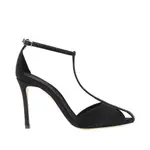 [EMPORIO ARMANI] EMPORIO ARMANI Satin T-bar heeled sandals Woman 37 37 Black