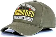 [MsLuLA] Anime Men Sports Baseball Cap Dsq-ua-r-EDS Green Embroidery Hat Snapback Hat for Men Boys Girls Adjustble