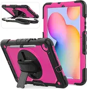 Samsung Galaxy Tab S6 Lite Case 2024/2022 with Screen Protector | Herize SM-P620/P625/P613/P619/P610 Case 10.4'' with Pen Holder|Hard Durable Rugged Protective Cover w/Handle Shoulder Strap for Kids