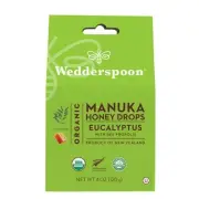 Wedderspoon Organic Manuka Honey Drops with Bee Propolis Eucalyptus Flavor 4 oz
