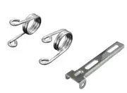 Chrome 3" Scissor (Torsion) Solo Seat Springs (Pair) + Front Mounting Bracket