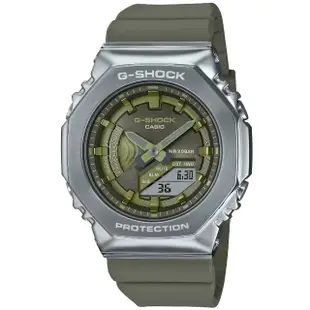 【CASIO 卡西歐】G-SHOCK WOMEN 農家橡樹 金屬八角雙顯腕錶 女王節(GM-S2100-3A)