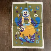 VTG IRISH LINEN TEA TOWELS “CLOWNS “ Designed BY FIONA McNAB FOR LINK HAMPSON