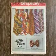 70s Mens Neck Bow Ties Jiffy Simplicity 9400 Uncut