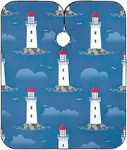 Whimsical Sweet Lighthouse Blue Barbers Capes Haircutting Capes Professional, Hair Cape for Haircuts 64.9 In x 55.1 In, Whimsical Sweet Lighthouse Blue