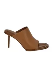 Les mules rond carré leather mules 36 Brown
