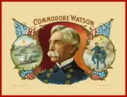 Vtg Look Commodore Watson Cigar Box Label NEW Metal Sign: Admiral John C. Watson