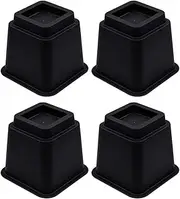 4 Pcs Heavy Duty Bed Risers with Durable Surface, Portable Furniture Risers, Mutifunction Bed Lifts Risers, Wide Opening Bed Lifts, Suitable for Chair Table Sofa Bed (Black) ﻿