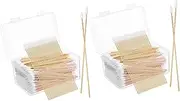NOLITOY 2sets Cleaning Swabs for Makeup and Ear Cotton Bud Set Pointed Ends 500pcs*2