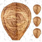4Pack Wasp Nest Decoy,Waterproof Material Wasps Nests Fake Wasp Traps Outdoor Hanging Nests Decoy for Hornets