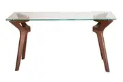 SK Designer Living | Murf Collection | Rectangular Glass Console Table | Walnut