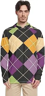 [Caihoyu] Men's Sun Shirt Hooded Long Sleeve Sun Shirt UPF 50+ Quick Dry Rash Protection For Men