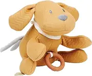 Nattou Musical Cuddly Toy Dog Charlie with Integrated Music Box, 30 cm, PETA-Tested and Vegan, Jacquard, Cotton/Polyester, Caramel