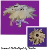 HANDMADE Artisan Peacock Feathers Jewel Formal Bridal Boquet