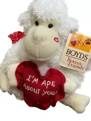Valentines Day Love Monkey Boyds + 3 XOX Kisses Candles Heart Love Gift Set New
