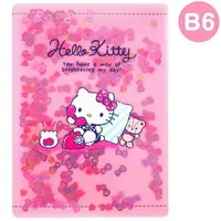 在飛比找樂天市場購物網優惠-小禮堂 Hello Kitty 雙開式文件夾《B6.粉白.亮