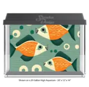 Beige Orange Fish Pattern Polyester Fish Tank Glass Backdrop Aquarium Background