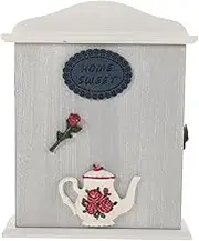 FONDOTIN Box Keyholder Wall Mount Hooks for Wall Hooks Cabinets Key Kit 16 Storage Cabinet Wallet Locker Padlock Holder Keys Handle Drawer Locking Par Security Holder Keyholder White Wood