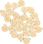 [TEMPNAP] 1set Double-sided Metal Alphabet Charms Enamel Finish Jewelry Making Supplies for Necklaces and Bracelets Initial Letter Pendants A-z