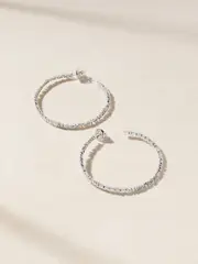 [Suzanne Kalan] Suzanne Kalan - 18-karat White Gold Diamond Hoop Earrings - Silver - One size One size Silver