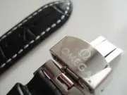 NEW WATCH STRAP Genuine Leather 20mm for OMEGA Black SEAMASTER SPEEDMASTER +GIFT