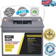 Giantz AGM Deep Cycle Battery 12V 50Ah Box Portable Solar Caravan Camping