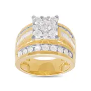 Brilliant Baguette Ring with 2.00ct of Diamonds in 9kt Yellow Gold