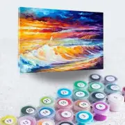 Leonid Afremov a GOLD WAVES Paint By Numbers Full Kit DIY Painting On Canvas