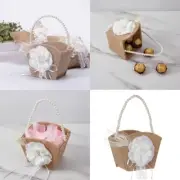 Small Wicker Basket with Silk Petals Romantics Picnics Basket Breathable Basket