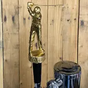 Golf Beer TAP HANDLE Vintage Lg Mens Gold Metal Trophy Caddyshack Golfing