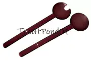 Tupperware Sheerly Elegant Salad Serving Set Tongs Spoons Deluxe Acrylic Red New