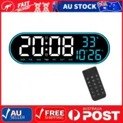 15inch Night Light Digital Wall Clock LED Alarm Clock Remote Control Date Desk